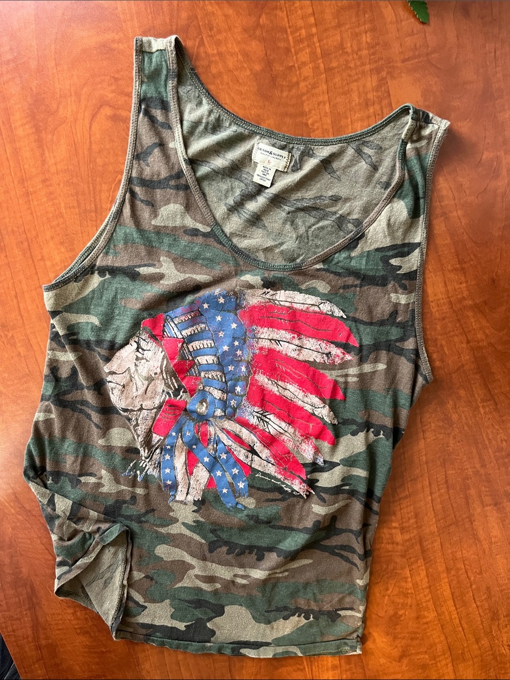Indian Headdress Camo Tank Native American Graphic